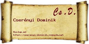 Cserényi Dominik névjegykártya